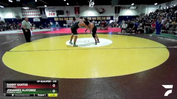 215 lbs Champ. Round 1 - Johannes Alatorre, Murrieta Valley vs Danny Santos, Peninsula