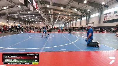 70 lbs Semifinal - Luca Leader, Spring Klein Wrestling Club vs Dominic Vega, El Paso Enforcers Wrestling Club