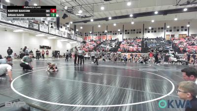 45 lbs Consi Of 8 #2 - Karter Baucom, Salina Wrestling Club vs Brian Davis, Tahlequah Wrestling Club
