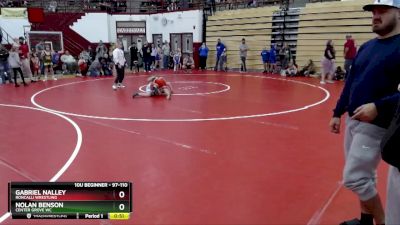 97-110 lbs Round 2 - Gabriel Nalley, Roncalli Wrestling vs Nolan Benson, Center Grove WC