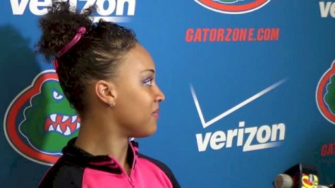 Kytra Hunter on her 4th perfect 10.0 and breast cancer awareness