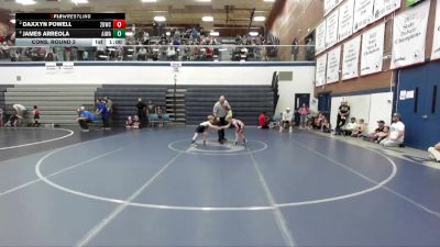62 lbs Cons. Round 2 - Daxxyn Powell, 208 Badgers Wrestling Club vs James Arreola, All In Wrestling Academy
