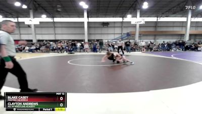 95 lbs Quarterfinal - Blake Casey, Fighting Squirrels vs Clayton Andrews, All In Wrestling Academy