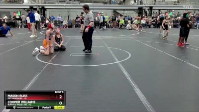 84 lbs Round 3 (4 Team) - Mason Bliss, Mat Warriors vs Cooper Williams, Buffalo Valley WC