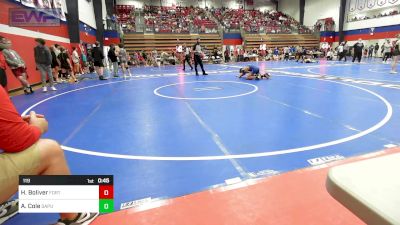 119 lbs Consi Of 8 #1 - Haeyden Boliver, Fort Gibson vs Alex Cole, Sapulpa High School