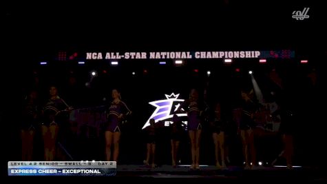 Express Cheer - Exceptional [2026 L4.2 Senior - Small - B Day 2] 2026 NCA All-Star National Championship