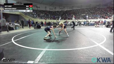 70 lbs Consolation - Jett Hinz, Weatherford Youth Wrestling vs Grayson Wolf, Wolfpak Wrestling