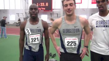 Georgetown Men after punching their tickets to NCAAs in DMR at BU Last Chance Meet