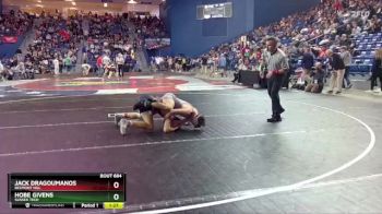 126 lbs Champ. Round 2 - Jack Dragoumanos, Belmont Hill vs Hobe Givens, Sussex Tech