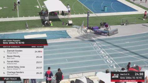 2026 AAU Junior Olympic Games - Youth Girls' 200m, Prelims 6 - Age 15-16