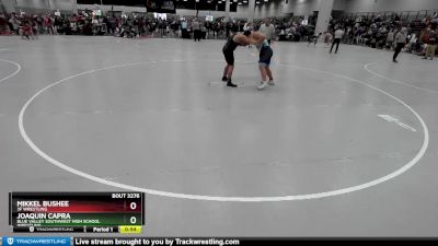 215 lbs Cons. Round 2 - Joaquin Capra, Blue Valley Southwest High School Wrestling vs Mikkel Bushee, 3F Wrestling