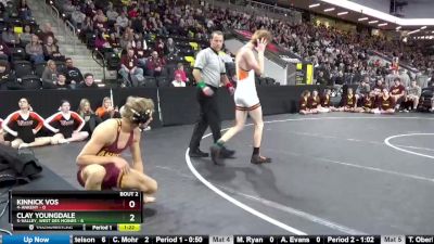 132 lbs Quarterfinal - Kinnick Vos, 4-Ankeny vs Clay Youngdale, 5-Valley, West Des Moines