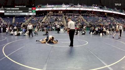 3A 150 lbs Cons. Round 1 - Jacob De La Torre, Union Pines vs Luke Osborne, Ashe County High School