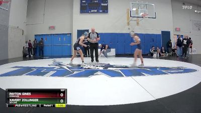 107 lbs Cons. Round 4 - Xavery Zollinger, Skyline vs Payton Gines, Syracuse