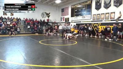 150 lbs Quarterfinal - Dutch Hillers, West Marshall vs Evan McCormick, North Butler-Clarksville