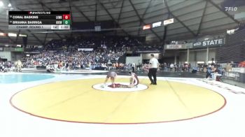 Girls 2A 115 lbs Champ. Round 1 - Brianna Barriga, Grandview (Girls) vs Coral Baskins, Lakewood (Girls)