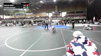 62 lbs Consi Of 8 #2 - Declan Owen, Elbert County Wranglers vs Jaxson Staples, Pueblo County WC