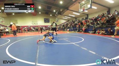 62 lbs Rr Rnd 2 - Abigail Hall, Newkirk Takedown Club vs Kynslee Church, Team Tulsa Wrestling Club