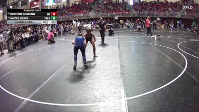 95 lbs Quarterfinal - Jaycee Besta, Plattsmouth Wrestling Club - Girls vs Heather Gompert, Mitchell Wrestling Club