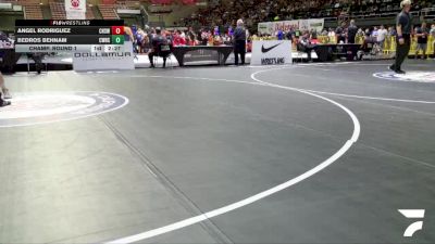 Champ. Round 1 - Angel Rodriguez, Centennial High School Wrestling vs Bedros Behnam, Clovis West High School Wrestling