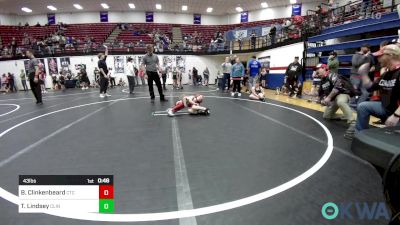 43 lbs Rr Rnd 3 - Boomer Clinkenbeard, Comanche Takedown Club vs Tyler Lindsey, Clinton Youth Wrestling