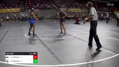 130 lbs Consi Of 8 #1 - Zoe Reyes, Ottawa - Arizona (W) vs Alicia Coleman, Allen (W)