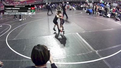 51-52 lbs 7th Place Match - Lainey Warning, Dorchester vs Harley Botha, Garden County Wrestling Club