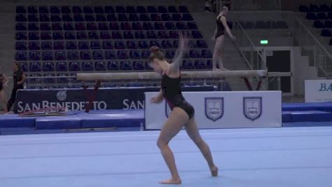 Maddie Desch Sticks Arabian Dbl Front in Full Floor Routine, Day 2 Jesolo Training