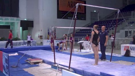 Georgia-Rose Brown Swings Gracefully on Bars, Day 2 Jesolo Training