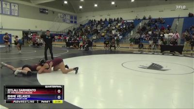 138 lbs Quarterfinal - Zitlali Sarmiento, Mt. San Antonio College vs Emme Velasco, Arizona State Club