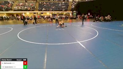 7th - 8th grade - 93 Champ. Round 1 - Hayden Splendore, Ubasa Wrestling Academy vs Hudson Behrends, Waverly Area Wrestling Club