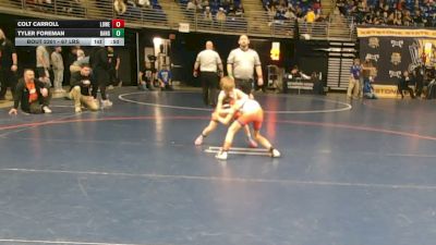 67 lbs Round Of 16 - Colt Carroll, Lower Moreland vs Tyler Foreman, Bangor