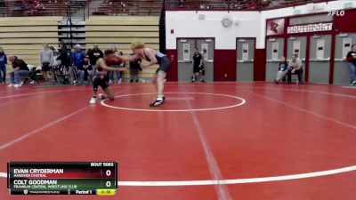 126 lbs Cons. Round 7 - Colt Goodman, Franklin Central Wrestling Club vs Evan Cryderman, Hanover Central