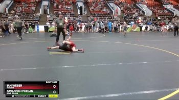 70 lbs Quarterfinal - Ian Weber, Ringers vs Savannah Phelan, Lake Gibson