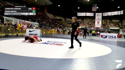 Junior Boys - 132 lbs Champ. Round 1 - Eddie Rieffel vs Christian Urbano, Stockdale High School Wrestling