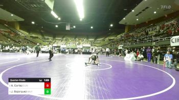 167 lbs Quarterfinal - Ayden Cortez, Clovis West vs Junior Bojorquez, South