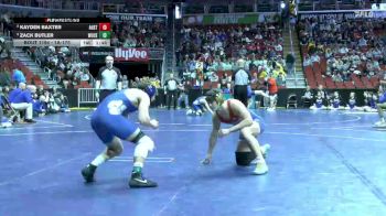 1A-175 lbs Champ. Round 2 - Zack Butler, Woodbury Central vs Kayden Baxter, AHSTW