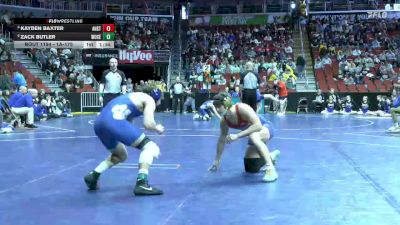 1A-175 lbs Champ. Round 2 - Zack Butler, Woodbury Central vs Kayden Baxter, AHSTW