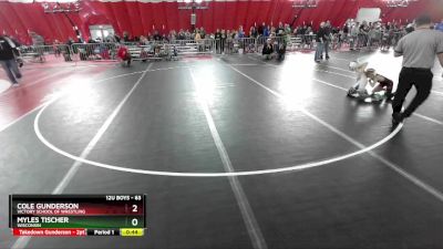 63 lbs Semifinal - Myles Tischer, Wisconsin vs Cole Gunderson, Victory School Of Wrestling