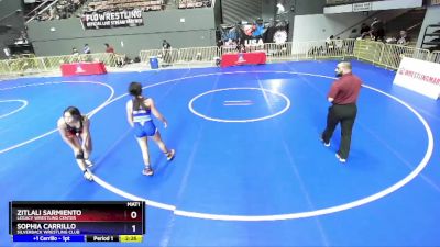 132 lbs Cons. Round 3 - Zitlali Sarmiento, Legacy Wrestling Center vs Sophia Carrillo, Silverback Wrestling Club