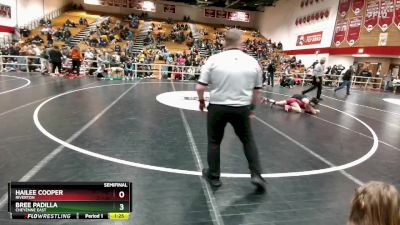 100 lbs Semifinal - Bree Padilla, Cheyenne East vs Hailee Cooper, Riverton