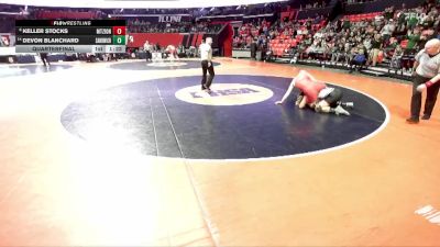 1A 215 lbs Quarterfinal - Devon Blanchard, Sandwich vs Keller Stocks, Mt. Zion