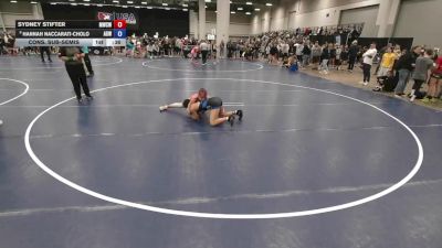 120 lbs Cons. Sub-semis - Sydney Stifter, MO West Championship Wrestling Club vs Hannah Naccarati-Cholo, Arizona Girls Wrestling