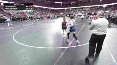 Girls 126 lbs Quarterfinal - Madi Peach, Milton-Girls vs Taya Johnson, Menasha-Girls