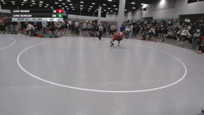 157 lbs Cons. Sub-rd Of 16 - Luke Burgar, Spartan Mat Club vs Liam Weber, Immortal Athletics WC