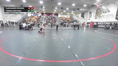 113 lbs 1st Place Match - Alekzander Espinoza, Palm Desert vs Jordan Duszynski, Lutheran/Orange