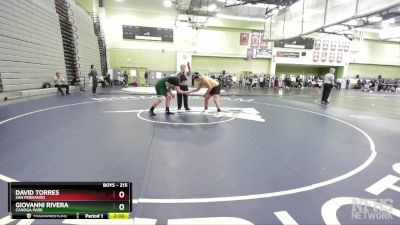 215 lbs Quarterfinal - David Torres, SAN FERNANDO vs Giovanni Rivera, CANOGA PARK