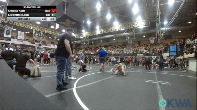 88-95 lbs Rr Rnd 3 - Athena Kent, Duncan Demon Wrestling vs Jaclynn Whitener, Tuttle Wrestling