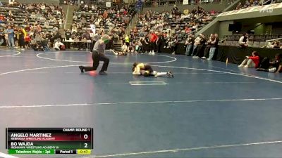 75 lbs Champ. Round 1 - Bo Wajda, Ironhawk Wrestling Academy IA vs Angelo Martinez, Nebraska Wrestling Academy