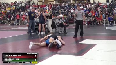 150 lbs Quarterfinal - Briggs Collins, West Liberty vs Trace Robertson, Clear Creek-Amana